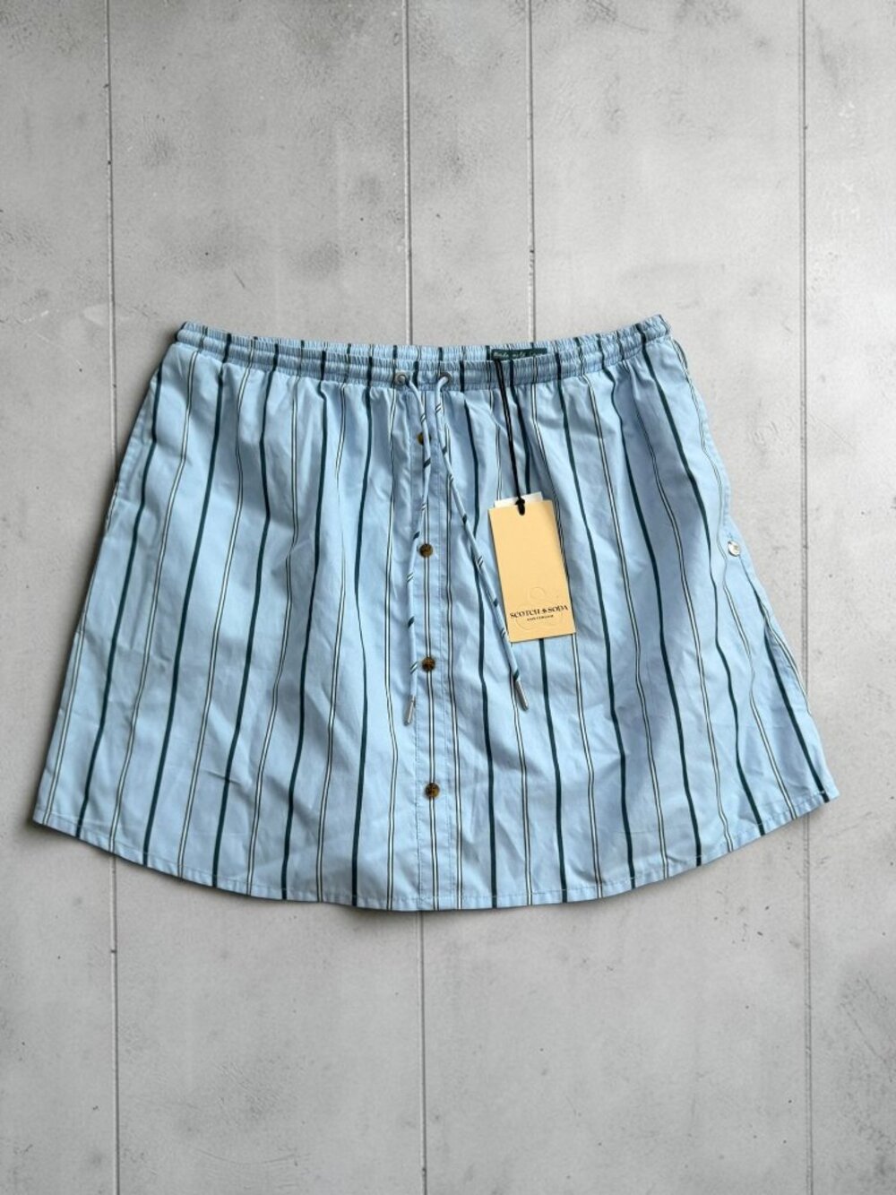SCOTCH & SODA Blue Pinstriped Skirt Size Large NEW NWT